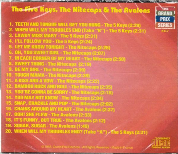 The Five Keys - Nitecaps And Avalon - CD - Brand New - Image 3