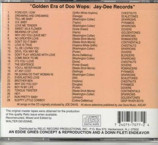 The Golden Era of Doo-Wops - Jay-Dee - CD - Brand New - Image 3