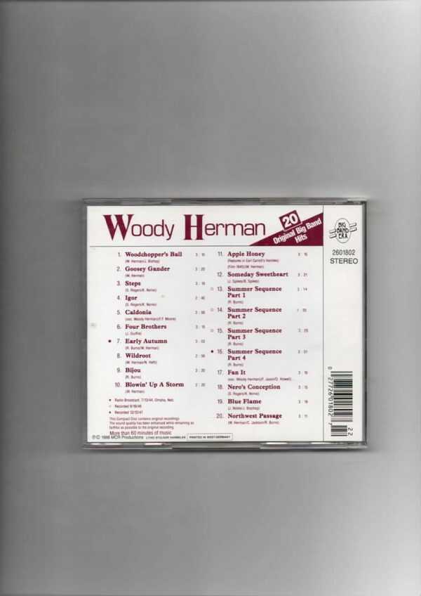 WOODY HERMAN - 20 ORIGINAL BIG BAND HITS-CD - Image 3