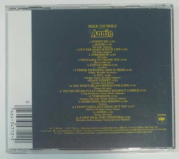 ANNIE - ORIGINAL CAST RECORDING   CD     VERY GOOD - Image 3