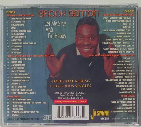 BROOK BENTON - LET ME SING & I'M HAPPY   CD     BRAND NEW - Image 3