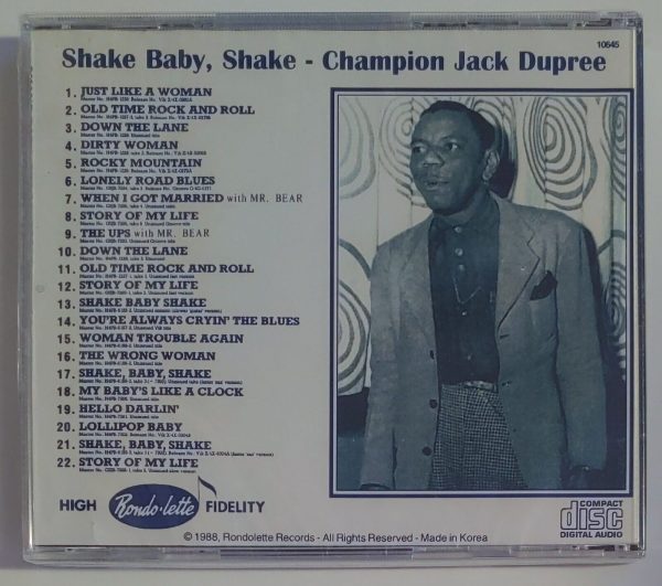CHAMPOIN JACK DUPREE - SHAKE BABY, SHAKE  CD BRAND NEW - Image 3