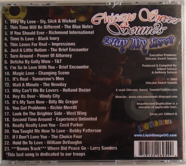 CHICANO SWEET SOUNDZ - CD - Stay My Love - BRAND NEW - Image 3