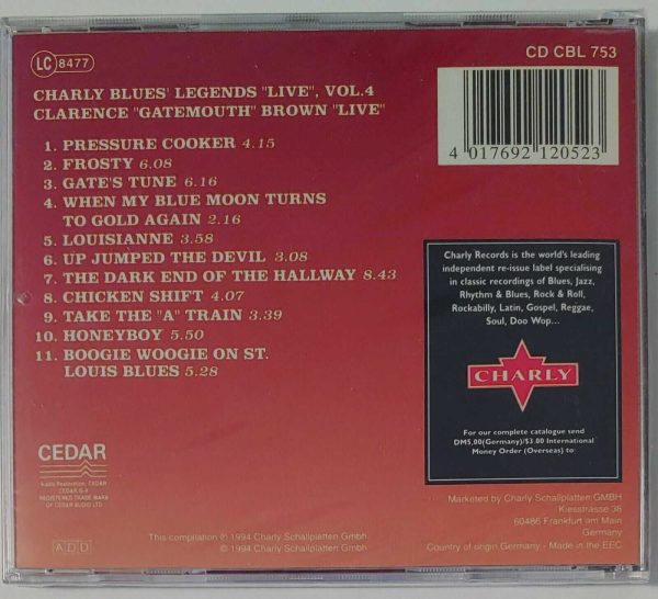 CLARENCE BROWN "GATEMOUTH" - LIVE   CD  BRAND NEW - Image 3