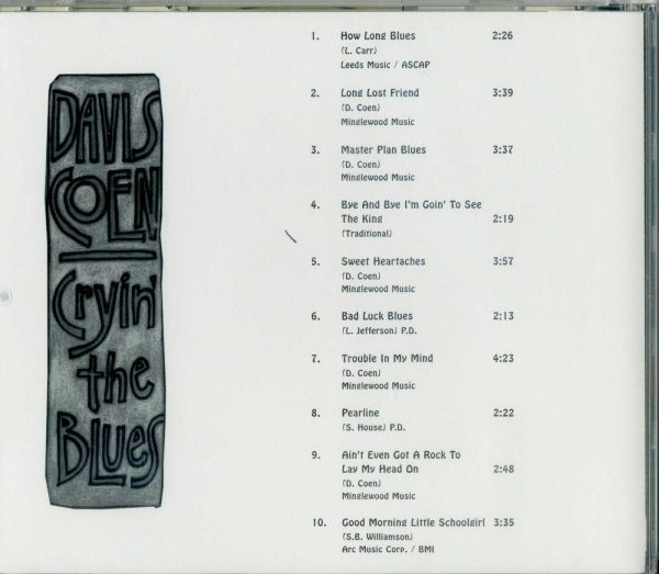 DAVIS COEN - CRYING THE BLUES - CD - BRAND NEW - Image 3