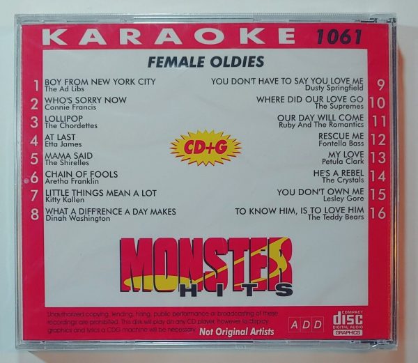 FEMALE OLDIES - KARAOKES  CD BRAND NEW - Image 3