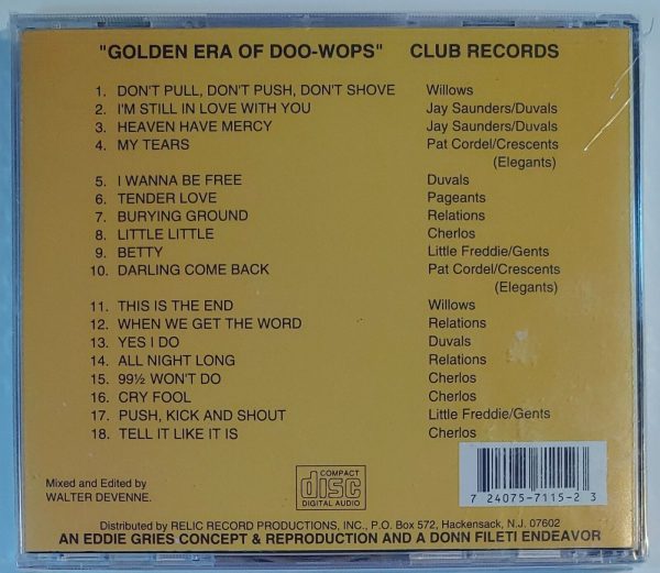 GOLDEN ERA OF DOO WOPS - CLUB RECORDS   CD BRAND NEW - Image 3