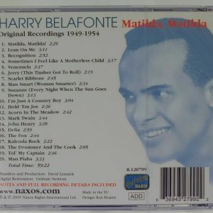 HARRY BELAFONTE - ORIGINAL RECORDINGS 49-54  MATILDA   CD     BRAND NEW