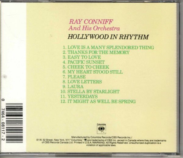 Hollywood in Rhythm by Ray Conniff (CD, 1988, Columbia (USA)) - Image 3