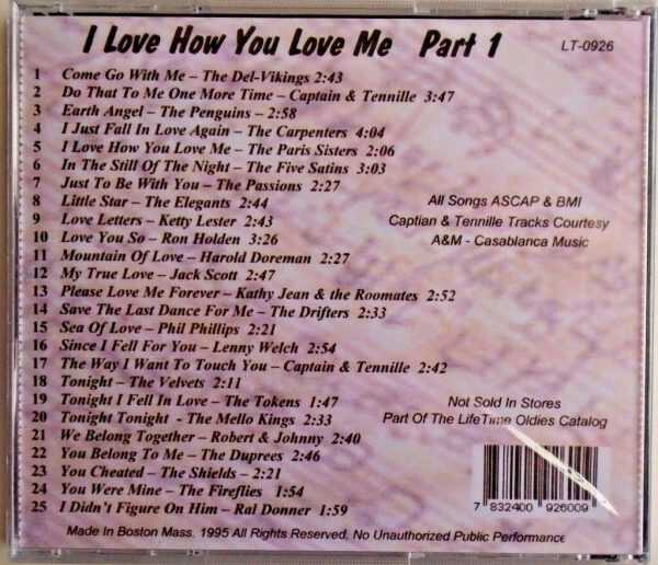 I LOVE HOW YOU LOVE ME - CD - Part 1 - Love Songs From The Early Years-Brand New - Image 3