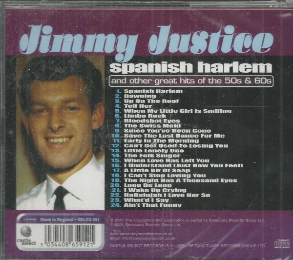 JIMMY JUSTICE CD - Sings Spanish Harlem and Other Great Hits 50s&60s - BRAND NEW - Image 3