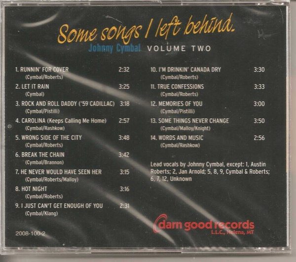 JOHNNY CYMBAL - CD - Some Songs/Left Behind - Volume Two - BRAND NEW - Image 3