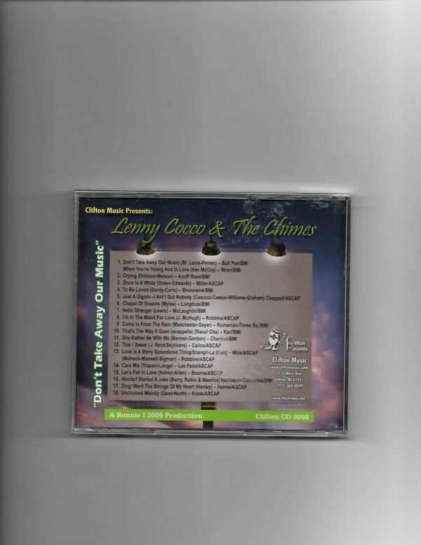 LENNY COCCO & CHIMES- DON'T TAKE AWAY OUR MUSIC-CD-BRAND NEW - Image 3