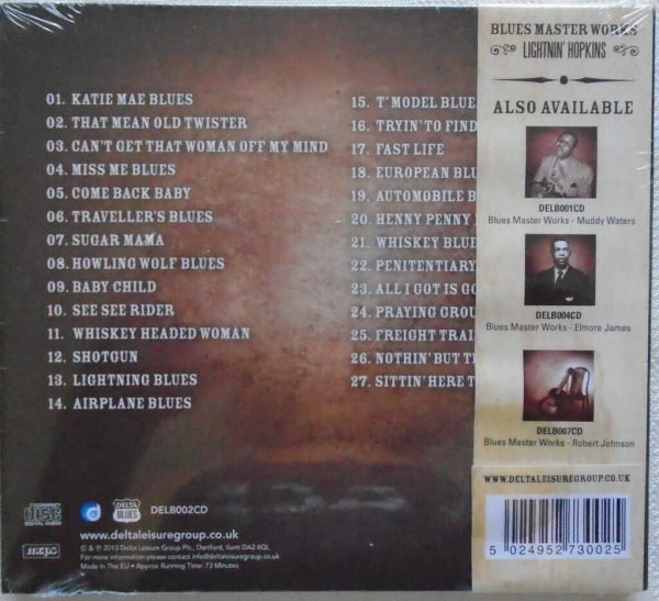 LIGHTNIN' HOPKINS - Blues Master Works - BRAND NEW -  CD - Image 3