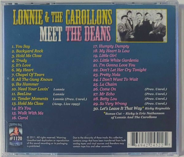 LONNIE AND THE CAROLLONS - MEET THE DEANS   CD   BRAND NEW - Image 3