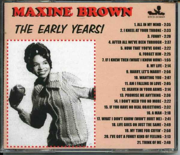 MAXINE BROWN - CD - The Early Years - BRAND NEW - Image 3