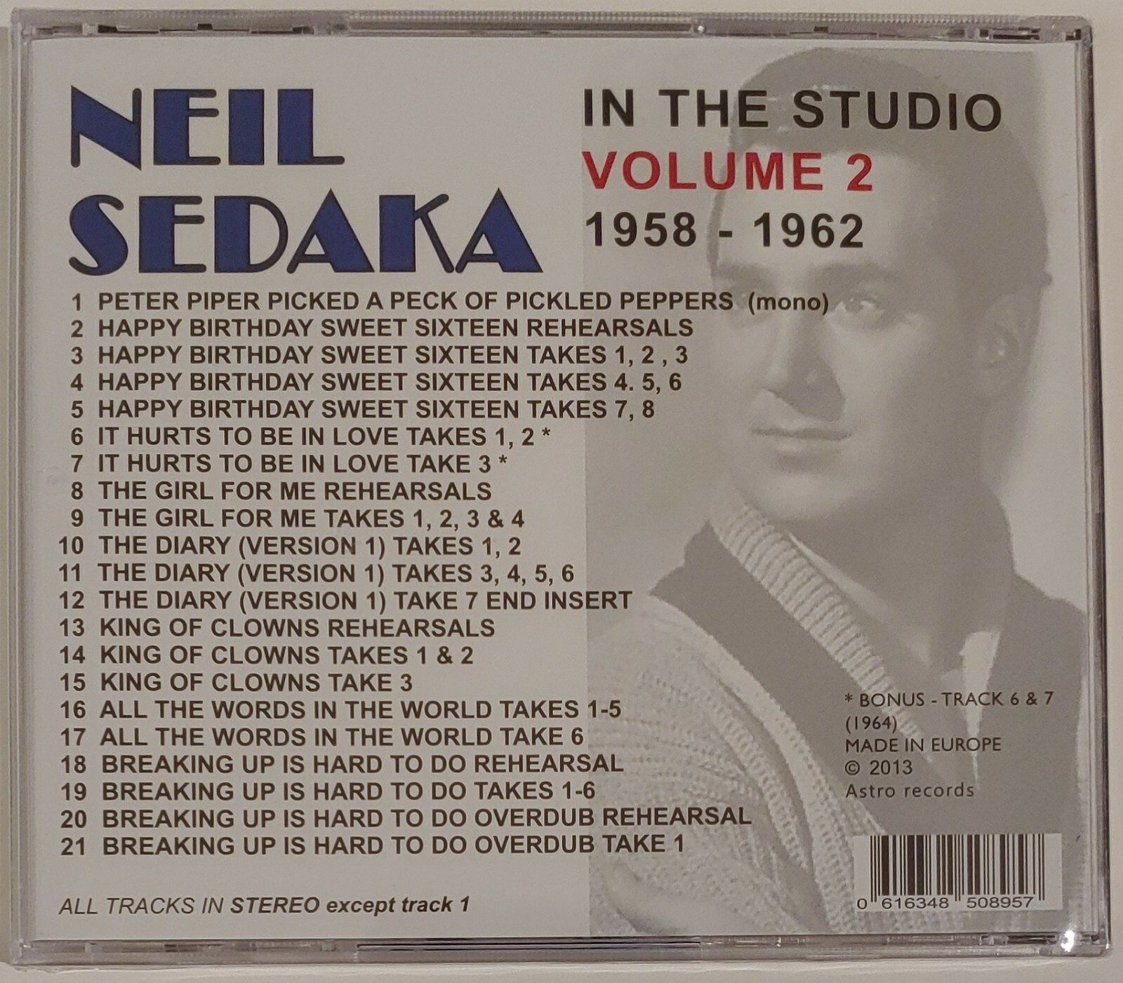 NEIL SEDAKA - IN THE STUDIO VOL 2 1958-62 CD BRAND NEW - Image 3