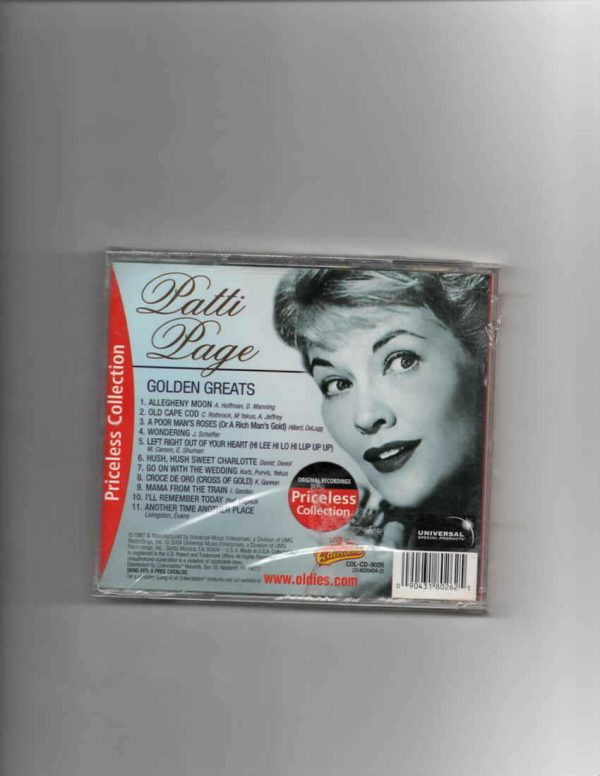 PATTI PAGE - GOLDEN GREATS -BRAND NEW CD - Image 3