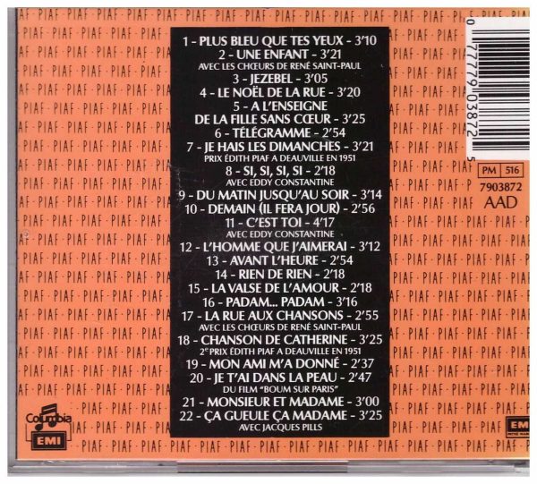 PIAF - CD - Volume 3 -  LIKE NEW - Image 3