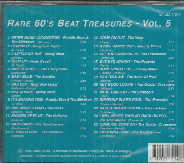 RARE 60'S BEAT TREASURES - Vol. 5 -  BRAND NEW -  CD - Image 3