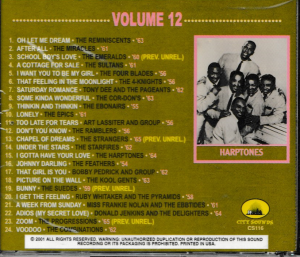 RARE AND UNRELEASED GROUP HARMONY GEMS - VOL 12 CD - BRAND NEW - Image 3