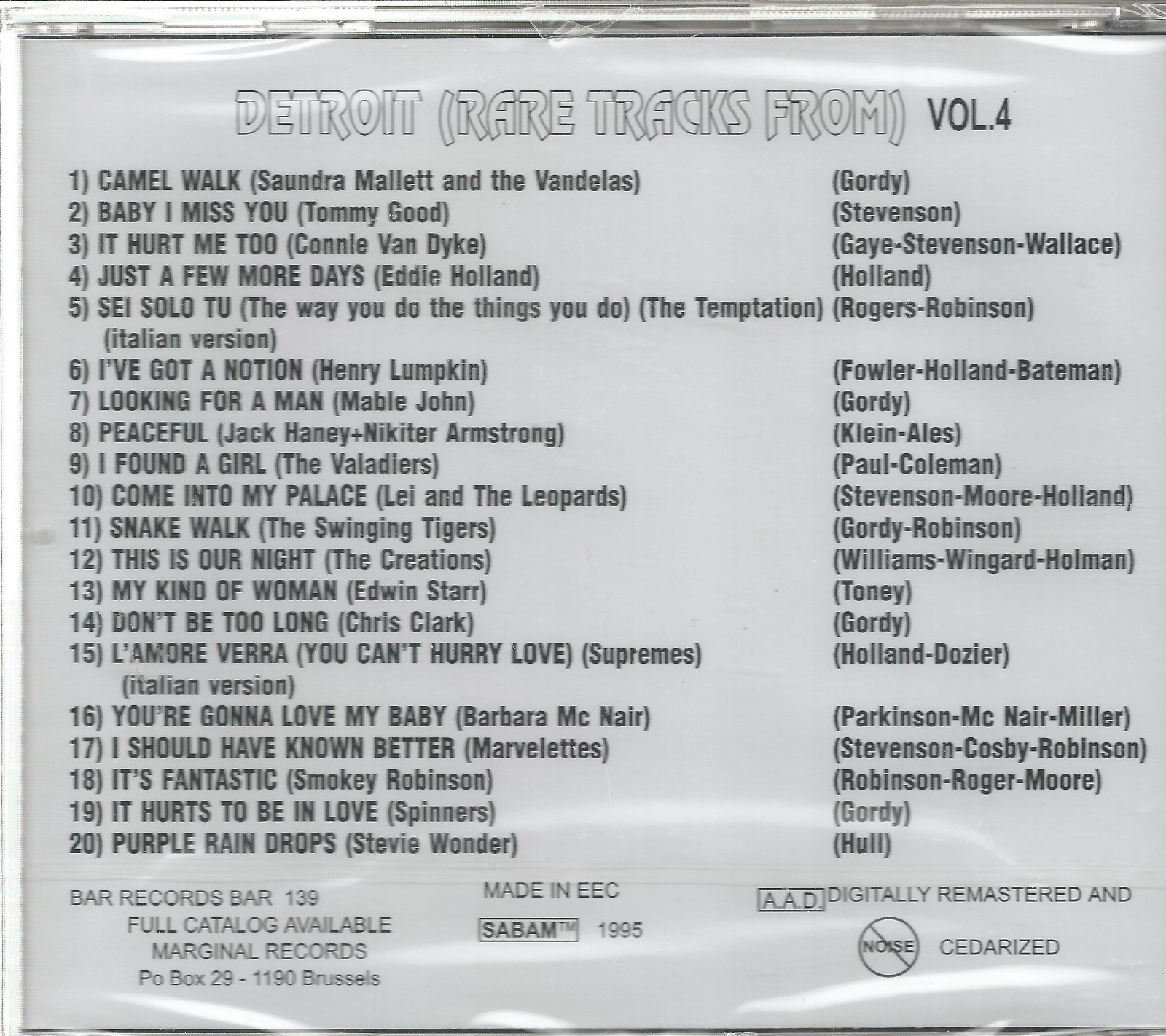 RARE TRACKS FROM DETROIT - CD - Vol. 4 - BRAND NEW - Image 3