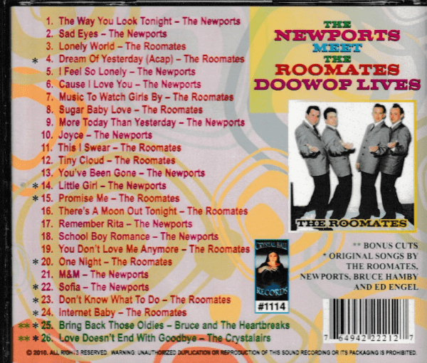 THE NEWPORTS MEET THE ROOMATES CD DOO WOP LIVES - BRAND NEW - Image 3
