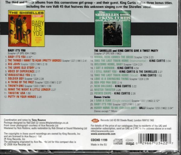 THE SHIRELLES - BABY IT'S YOU CD - BRAND NEW - Image 3