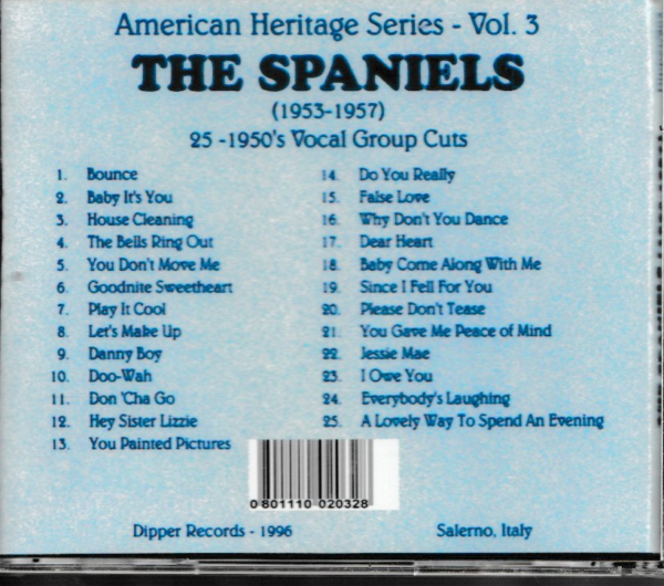 THE SPANIELS - PART 1  1953-57 CD - BRAND NEW - Image 3