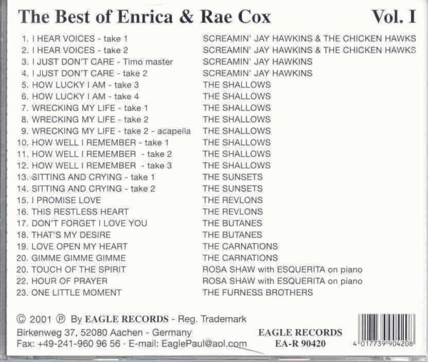 The Best Of ENRICA & RAE COX - CD - Vol. 1 - LIKE NEW - Image 3
