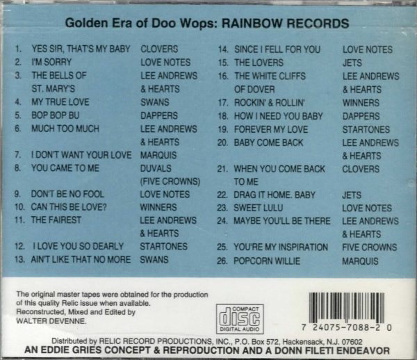 The Golden Era of Doo-Wops - Rainbow - CD - Brand New - Image 3