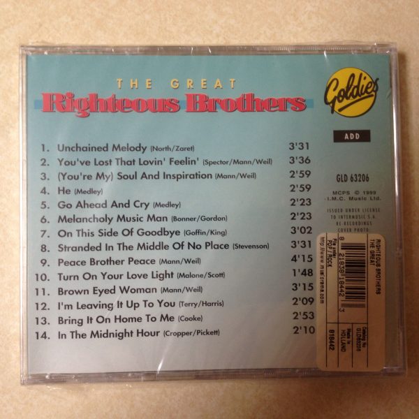 The Great Righteous Brothers - Audio CD - Goldies GLD 63206 - Image 3