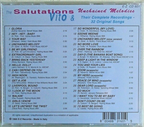 The SALUTATIONS, VITO &  - Unchained Melodies - CD - BRAND NEW - Image 3