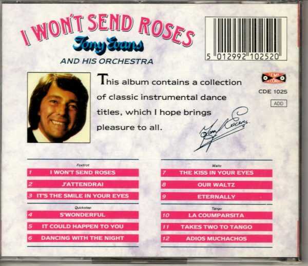 Tony Evans - I Won't Send Roses - CD - Image 3