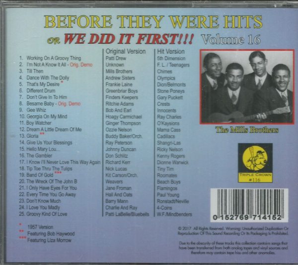 BEFORE THEY WERE HITS CD - VOL 16     BRAND NEW - Image 3