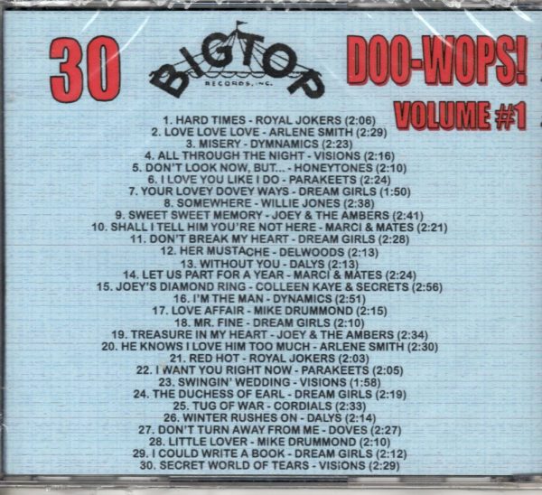 Bigtop Doo Wops - Vol 1 - CD - Brand New - Image 3