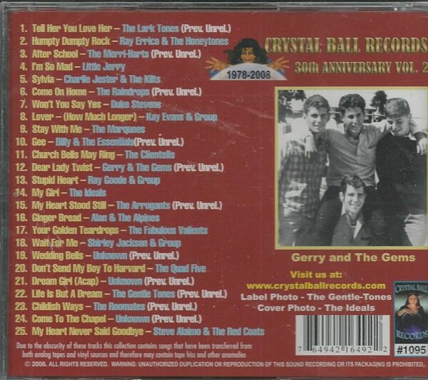 CRYSTAL BALL RECORDS - CD - 30th Anniversary - Vol. 2 - BRAND NEW - Image 3
