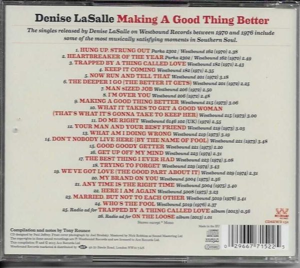 DENISE LASALLE CD MAKING A GOOD THING BETTER 1970-76 - BRAND NEW - Image 3