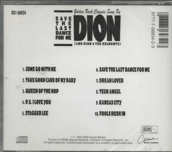 DION CD - Save The Last Dance For Me - BRAND NEW - Image 3
