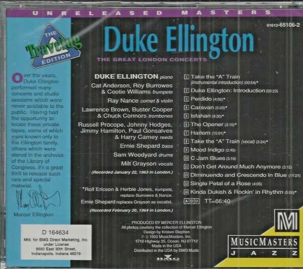 DUKE ELLINGTON - CD - Great London Concerts - BRAND NEW - Image 3
