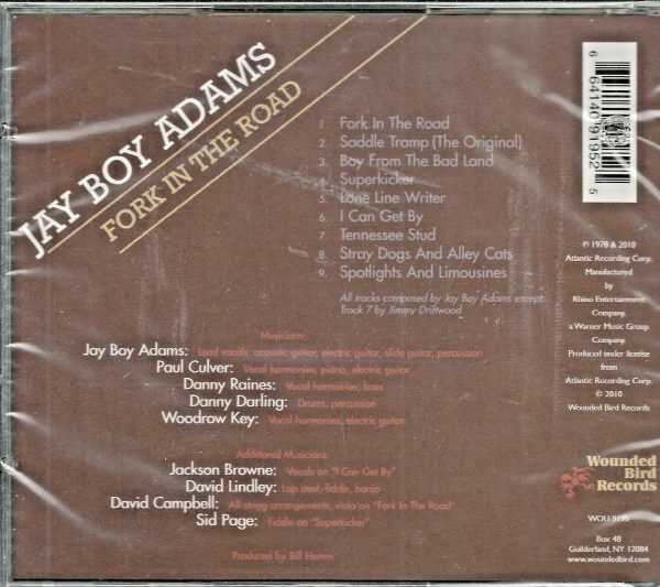 JAY BOY ADAMS CD - Fork In The Road   Brand New   *PUNCHED*   Wounded Bird Label - Image 3