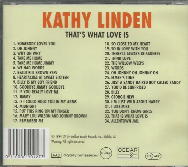 KATHY LINDEN - CD - That's What Love Is - BRAND NEW - Image 3