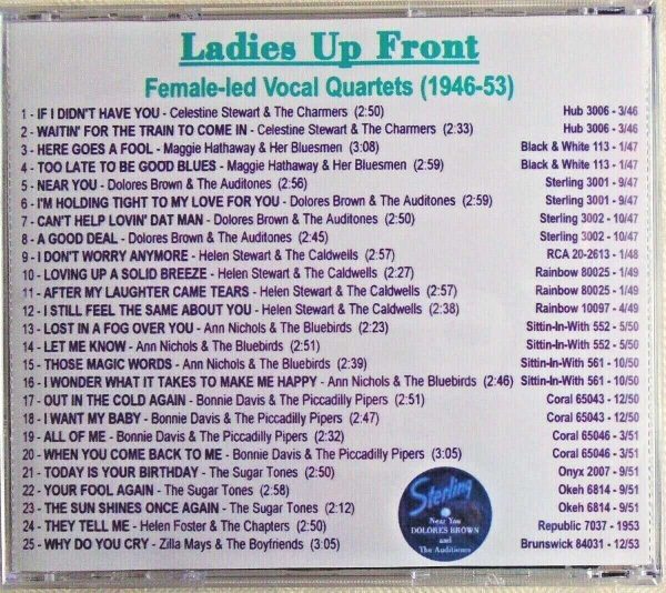 LADIES UP FRONT - CD -  Female-Led Vocal Quartets (1946-53) - BRAND NEW - Image 3