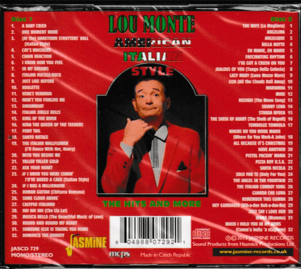 LOU MONTE CD - AMERICAN ITALIAN STYLE BRAND NEW - Image 3