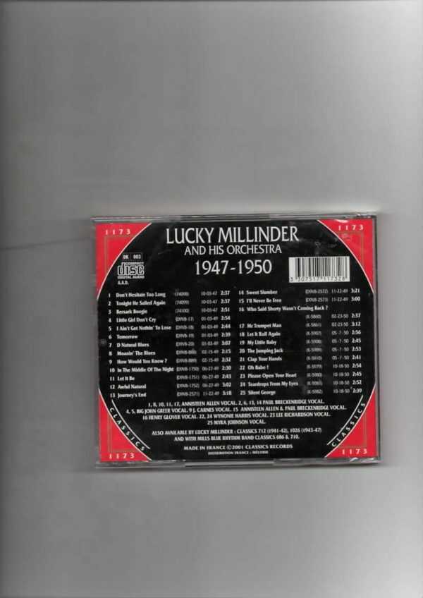 LUCKY MILLINDER -  AND HIS ORCHESTRA 1947-1950-BRAND NEW CD - Image 3