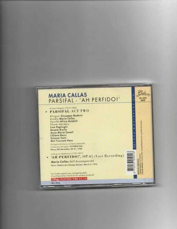 MARIA CALLAS- PARSIFAL 'AH PERFIDO'-CD-NEW - Image 3