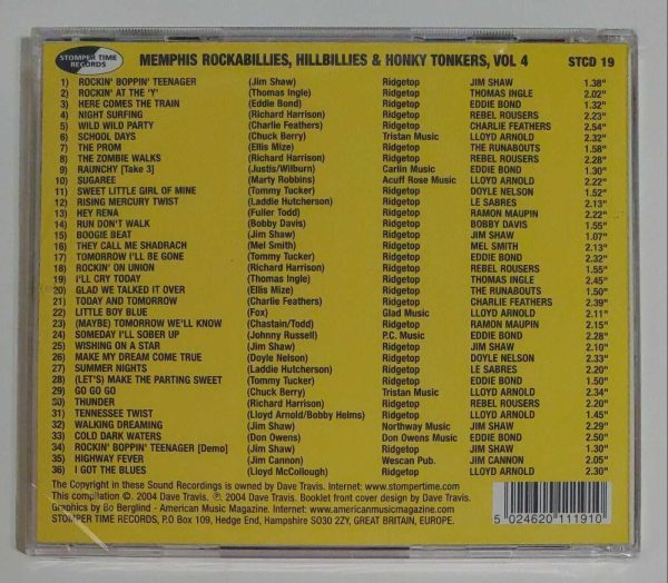 MEMPHIS ROCKABILLIES, HILLBILLIES & HONKY TONKERS - VOL 5   CD     BRAND NEW - Image 3