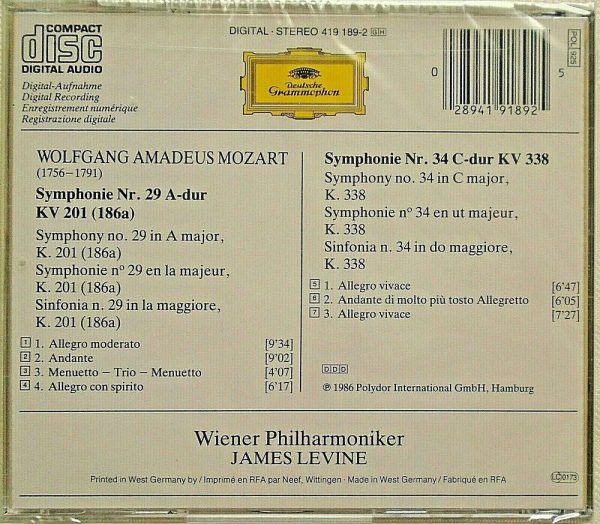 MOZART - CD - Symphonien NR 29 & 34 - BRAND NEW - Image 3