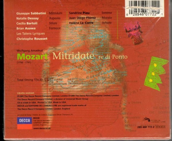 Mozart: Mitridate - 3 CD's - Brand New - Image 3