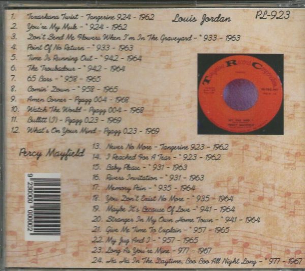 PERCY MAYFIELD AND LOUIS JORDAN - CD - Tangerine/Pizzazz - BRAND NEW - Image 3